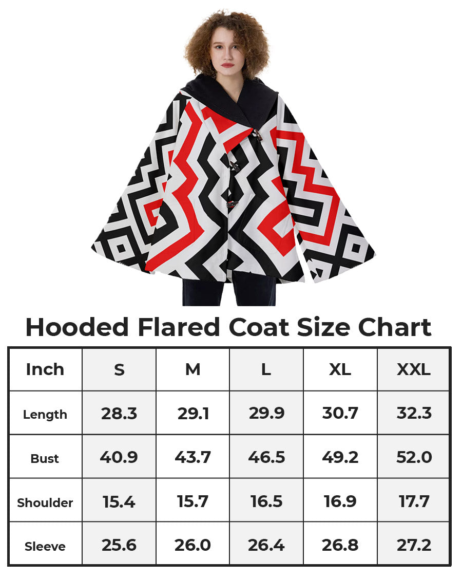 Fashion Women Pattern Button Coat Print Hooded Jacket Outerwear 04
