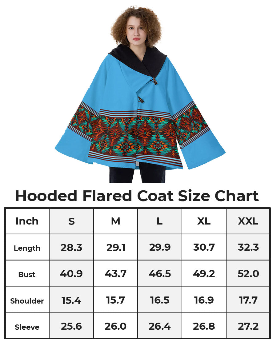 Fashion Women Pattern Button Coat Print Hooded Jacket Outerwear 03