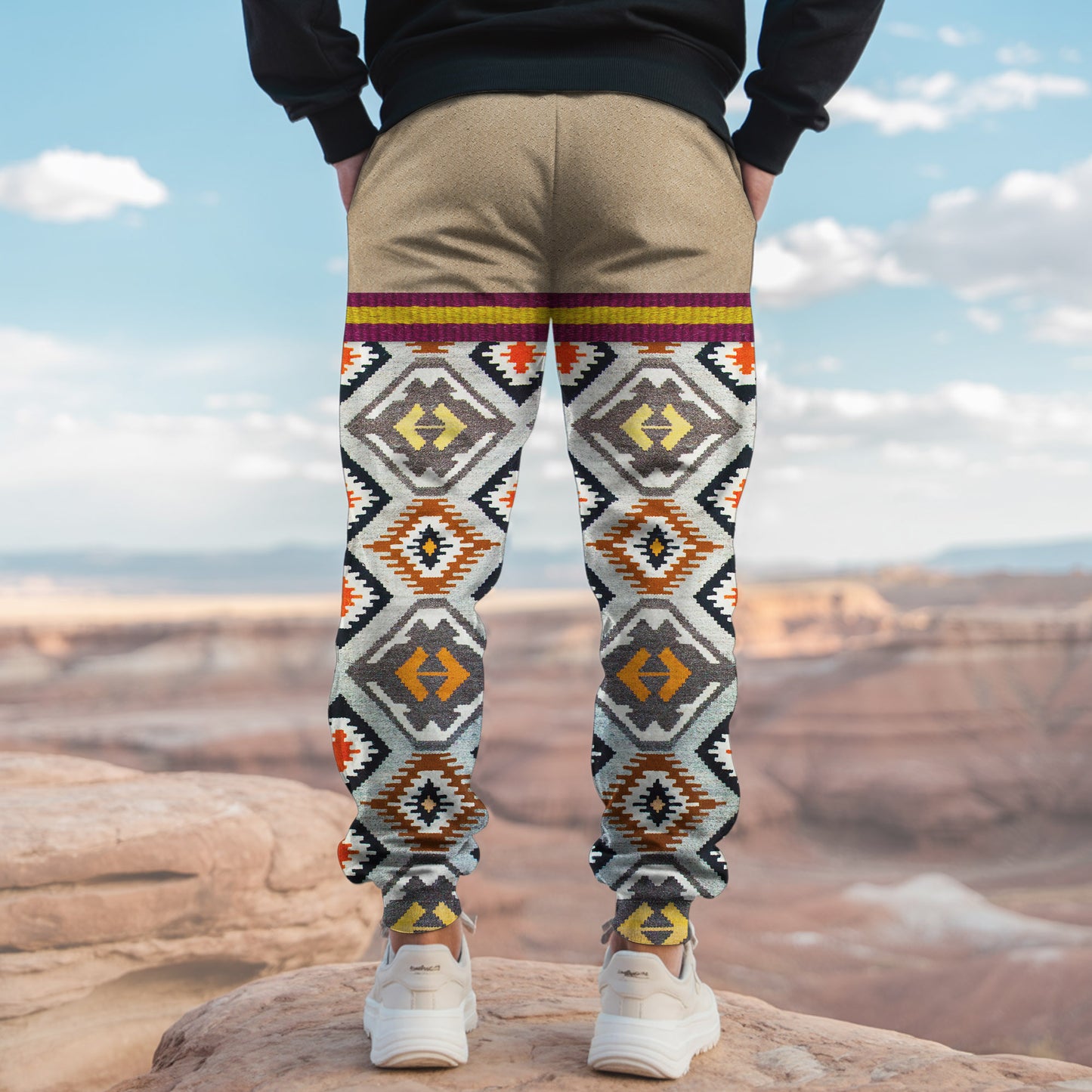 Tribal Aztec Pattern Sweatpants for Men & Women 26
