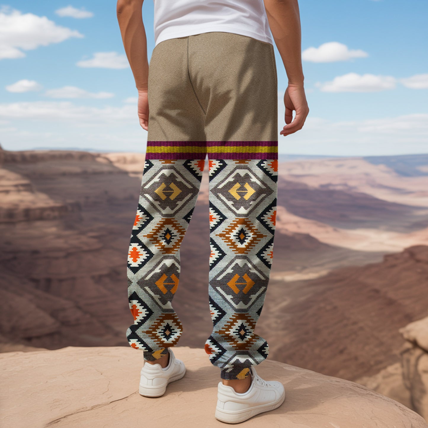 Tribal Aztec Pattern Sweatpants for Men & Women 26