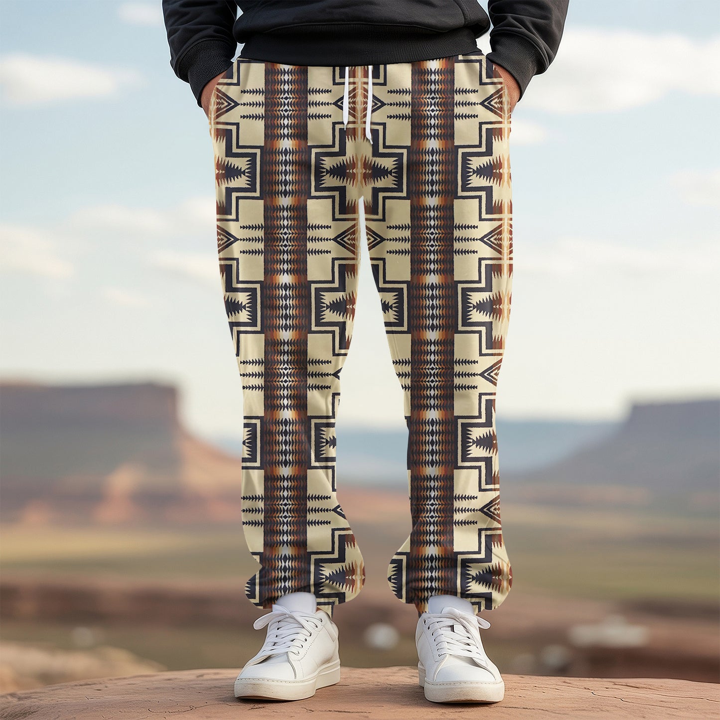Tribal Aztec Pattern Sweatpants for Men & Women 25