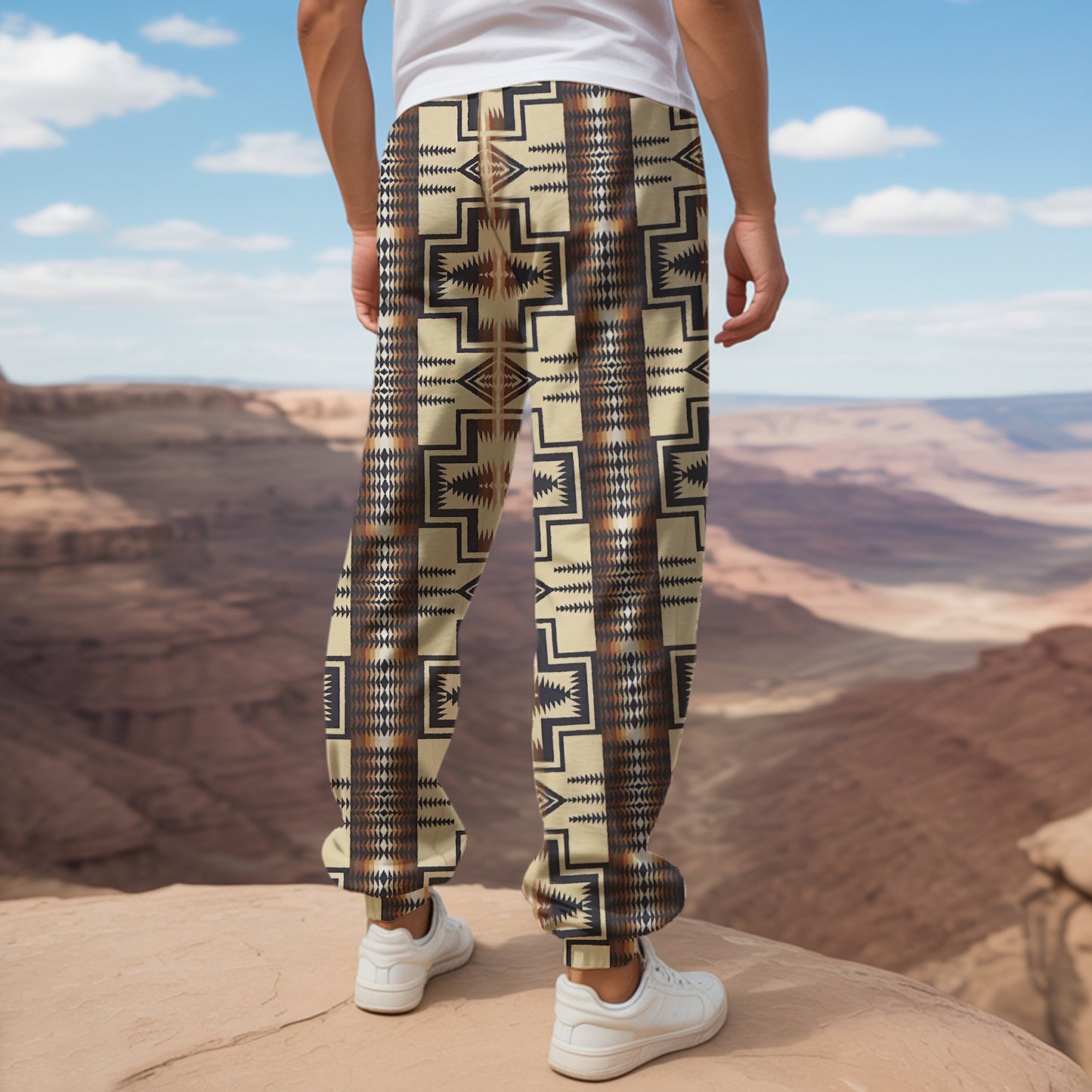 Tribal Aztec Pattern Sweatpants for Men & Women 25