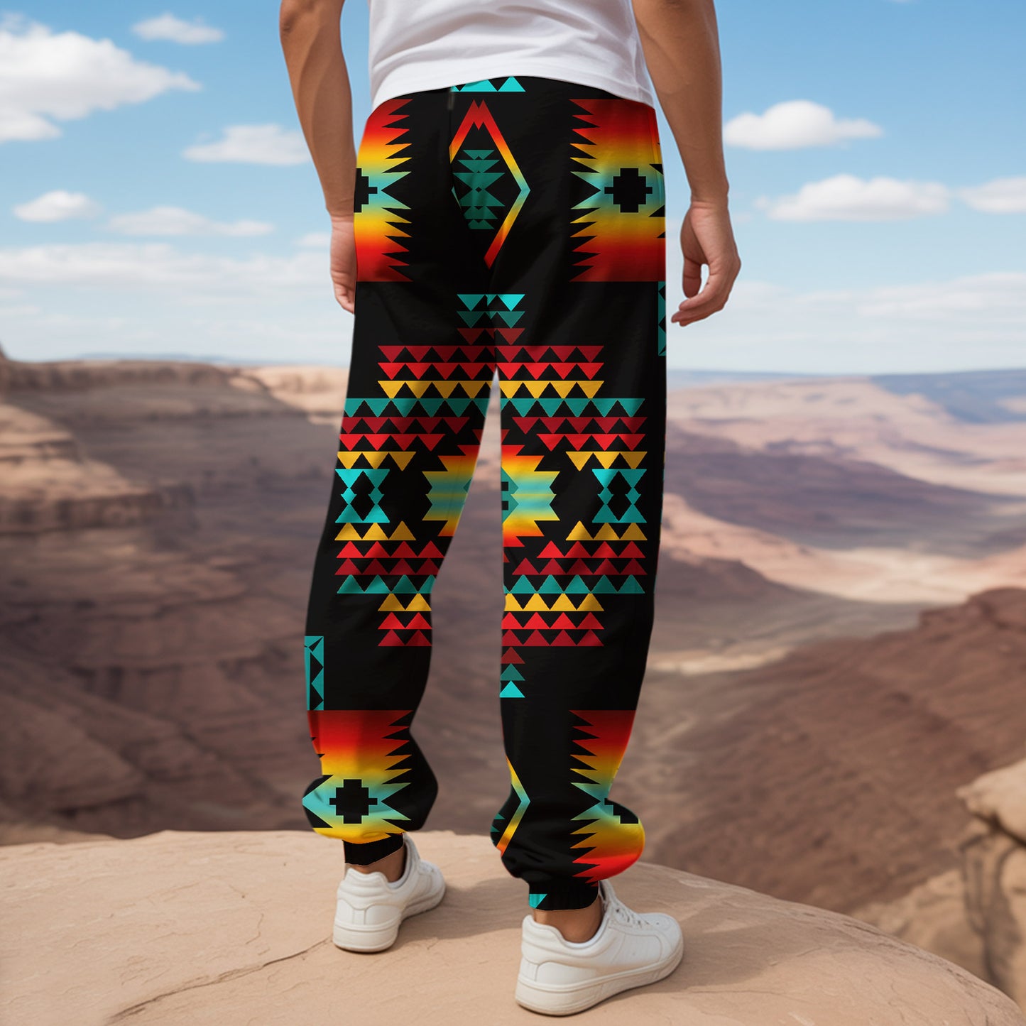 Tribal Aztec Pattern Sweatpants for Men & Women 24