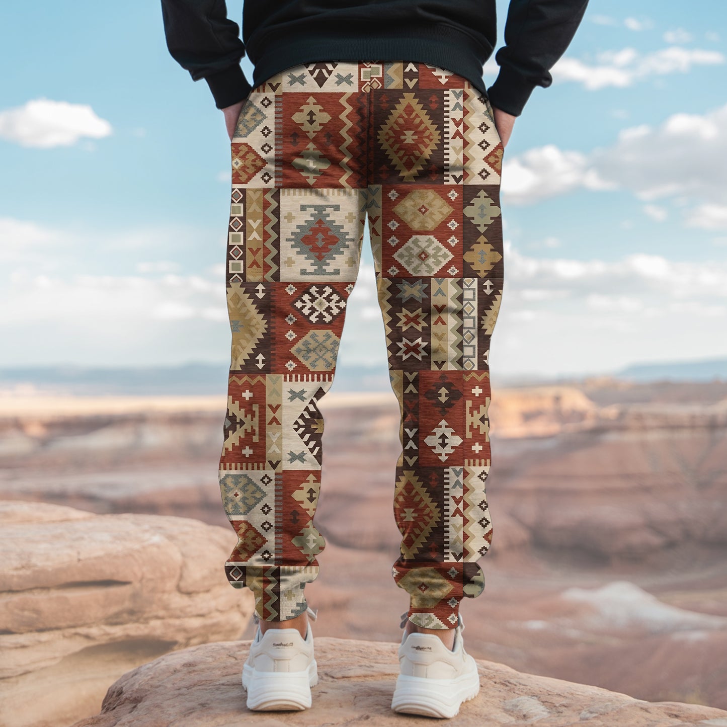 Tribal Aztec Pattern Sweatpants for Men & Women 23