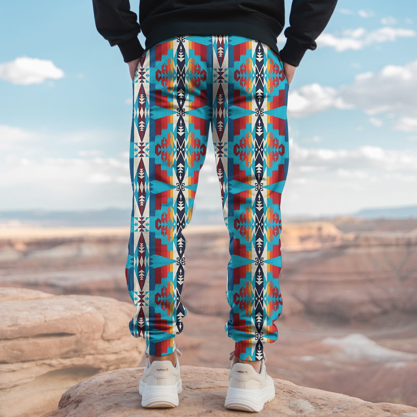 Tribal Aztec Pattern Sweatpants for Men & Women 04