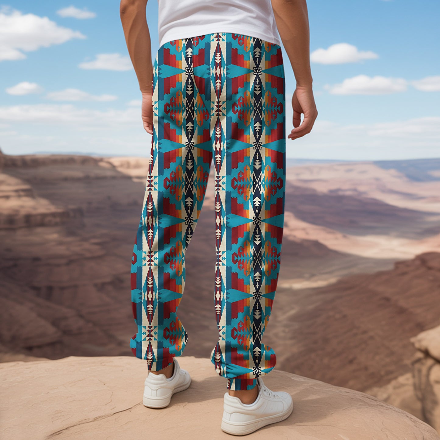 Tribal Aztec Pattern Sweatpants for Men & Women 04
