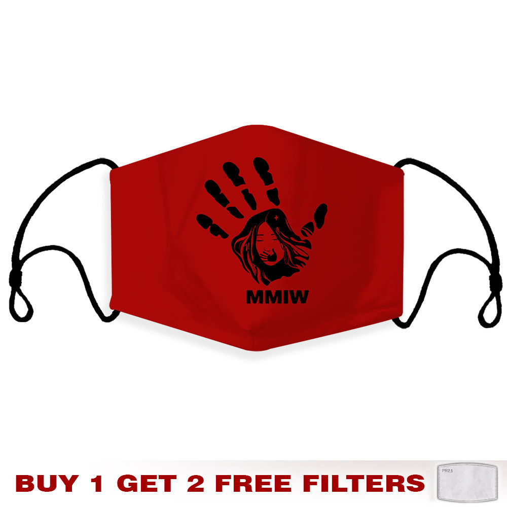 Face Mask Bandana Red Hand - Justice For Missing And Murdered Indigenous Women WC01-RED