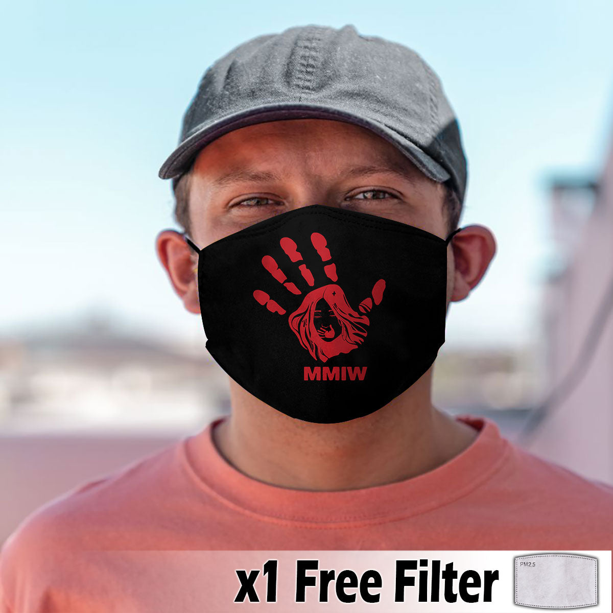 Face Mask Bandana Red Hand - Justice For Missing And Murdered Indigenous