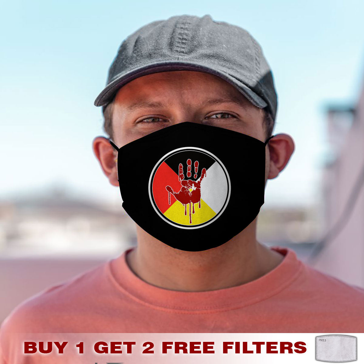 Face Mask Bandana Medicine Wheel - Justice For Missing And Murdered Indigenous Women WC02