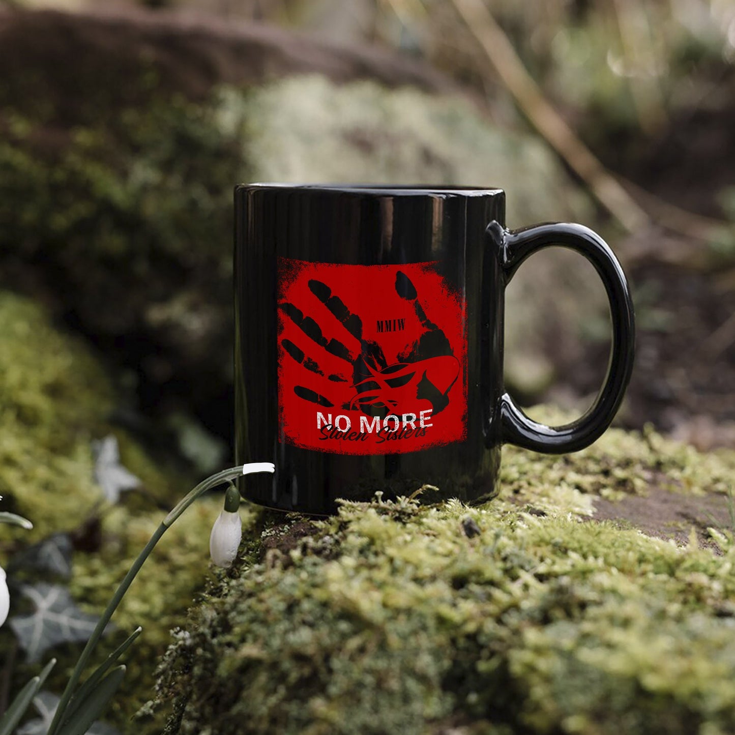 MMIW No More Stolen Sisters Red Hand Ceramic Coffee Mug