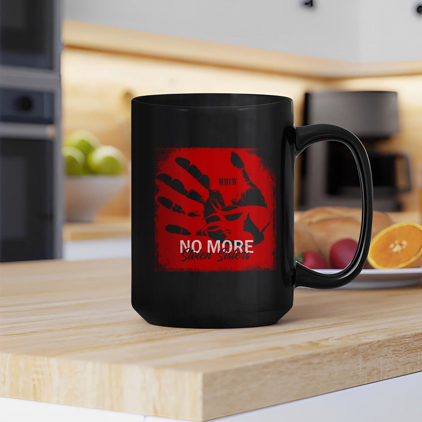 MMIW No More Stolen Sisters Red Hand Ceramic Coffee Mug