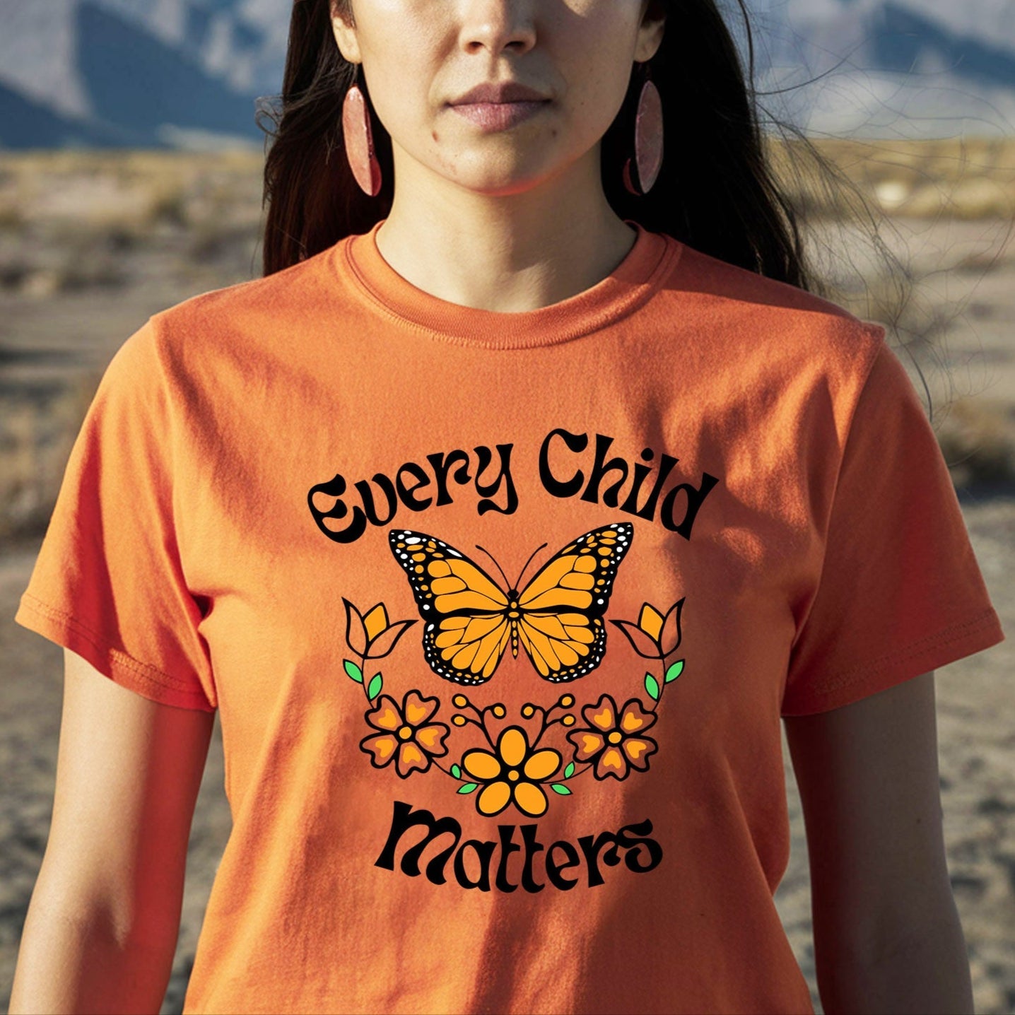 Every Child Matters Native Orange Butterfly Native American Unisex T-Shirt/Hoodie/Sweatshirt