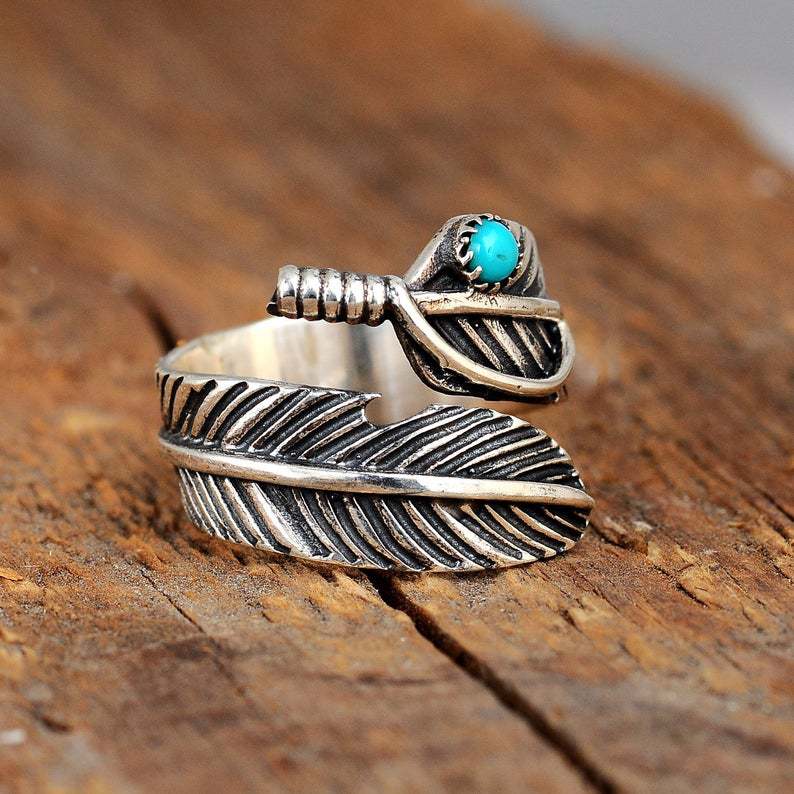 Native Feather Spirit Ring Silver