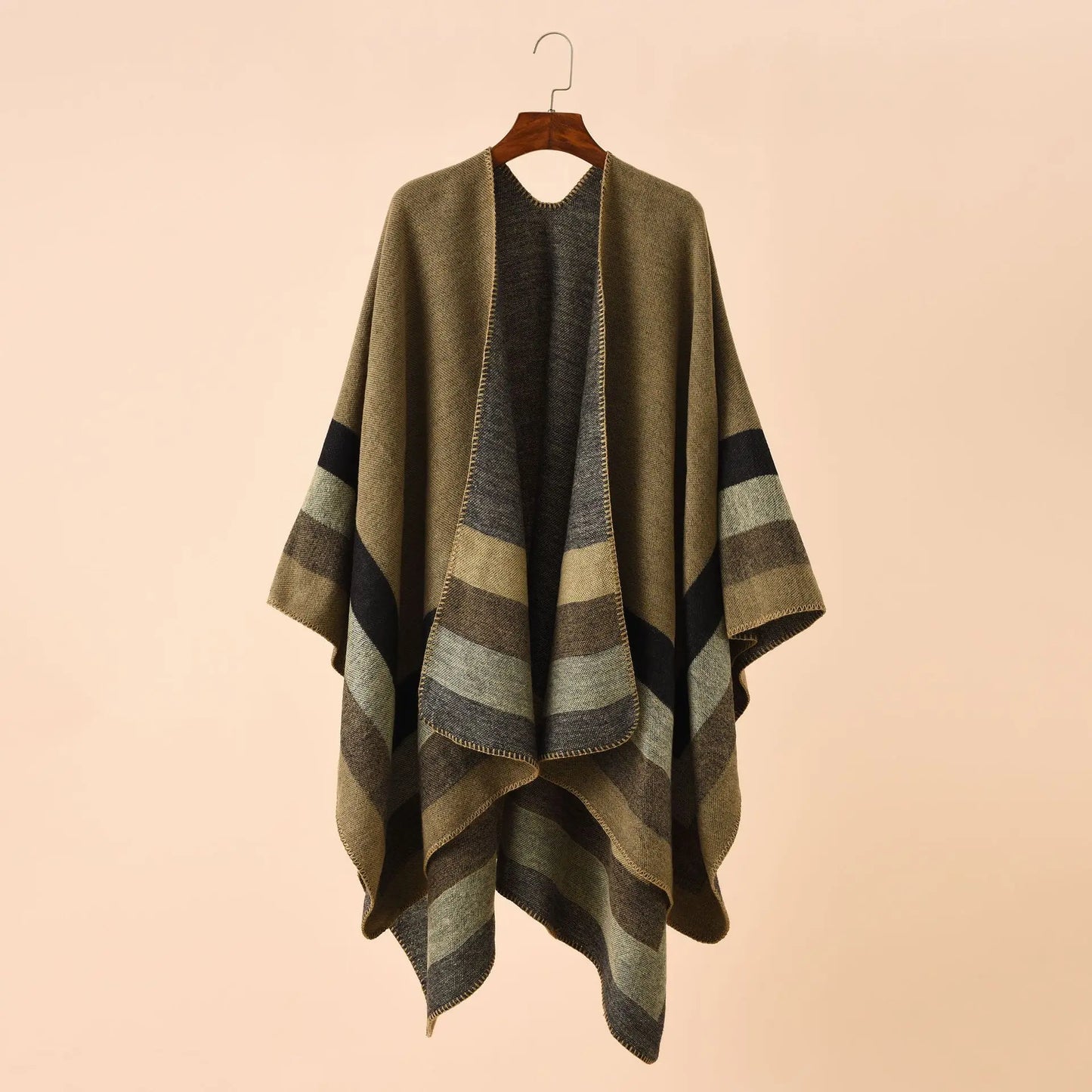 2024 New Fashion Winter Warm Plaid Ponchos And Capes For Women Oversized Shawls and Wraps Cashmere Pashmina Female Bufanda Mujer
