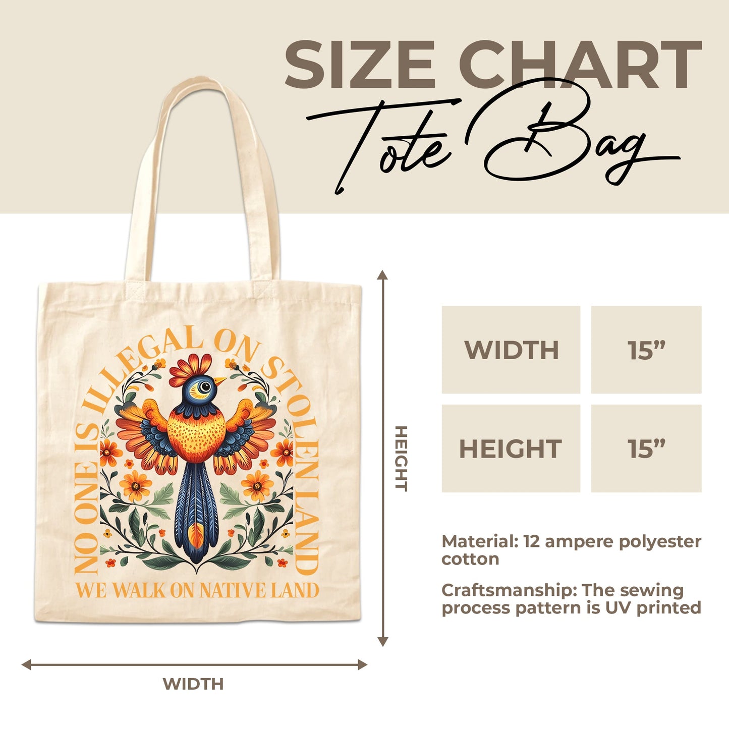 NO ONE IS ILLEGAL ON STOLEN LAND. WE WALK ON NATIVE LAND - Tote Bag S20