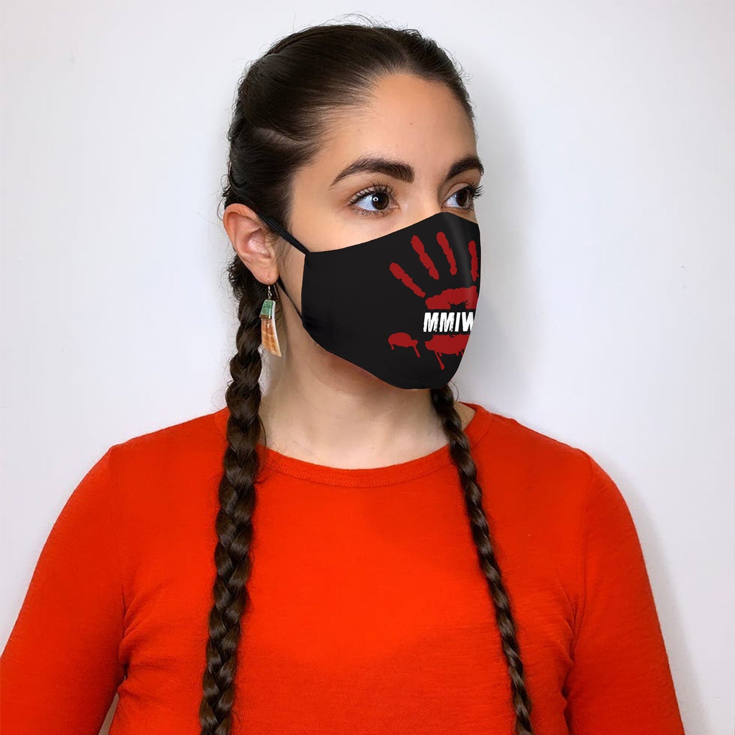 Face Mask Bandana Red Hand - Justice For Missing And Murdered Indigenous