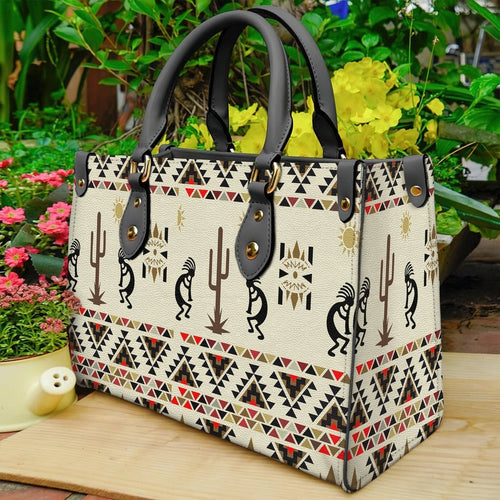 Kokopelli Myth Brown Native Leather Handbag WCS016
