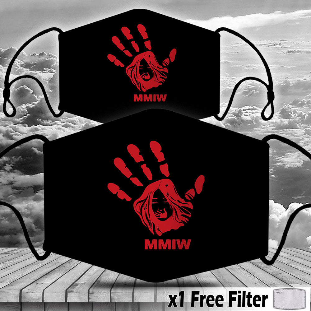 Face Mask Bandana Red Hand - Justice For Missing And Murdered Indigenous