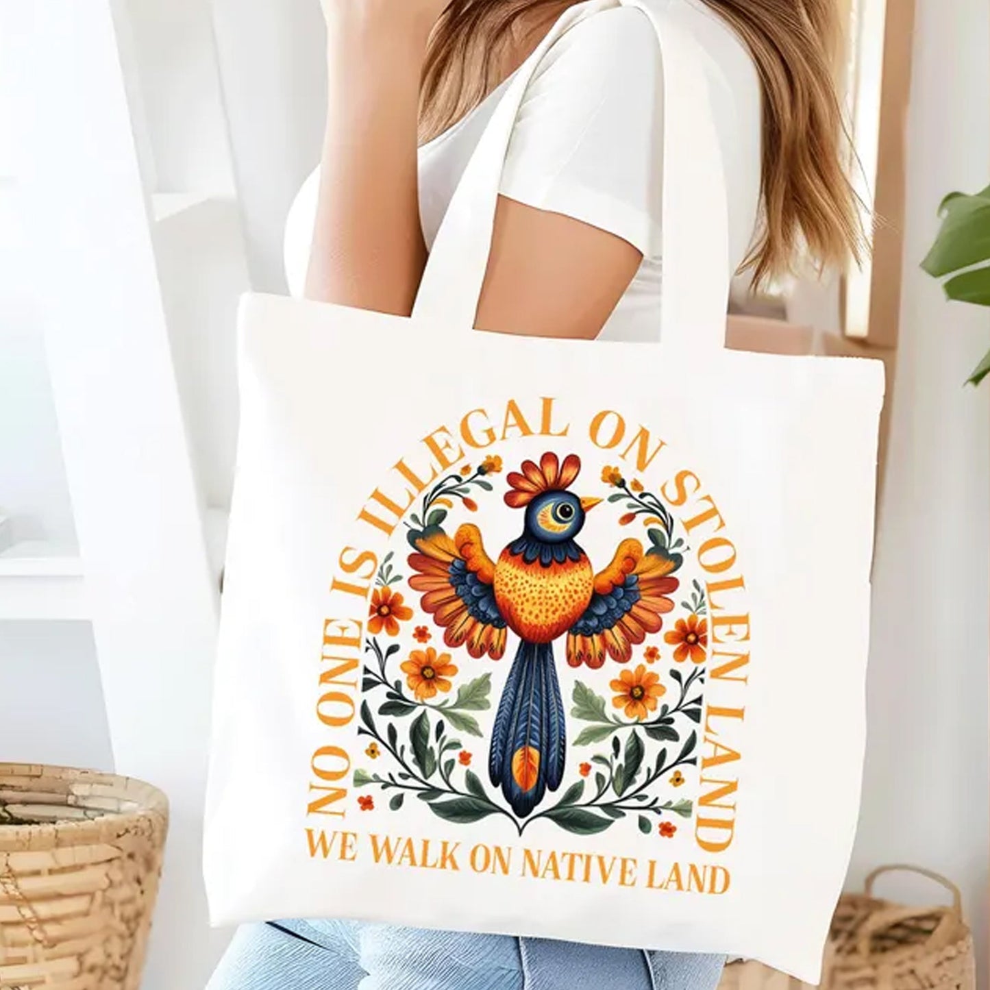 NO ONE IS ILLEGAL ON STOLEN LAND. WE WALK ON NATIVE LAND - One sides