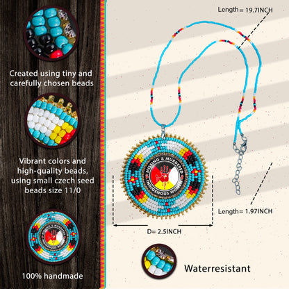 MMIW Handmade Beaded Wire Necklace Pendant For Women With Native American Style