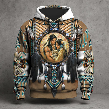 Feather Native Motifs 3D Hoodie WCS