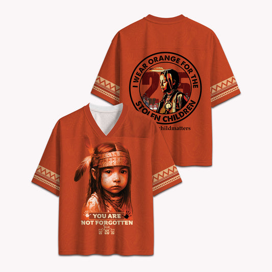 Every Child Matters Orange Jersey - Native Girl Portrait You Are Not Forgotten Shirt