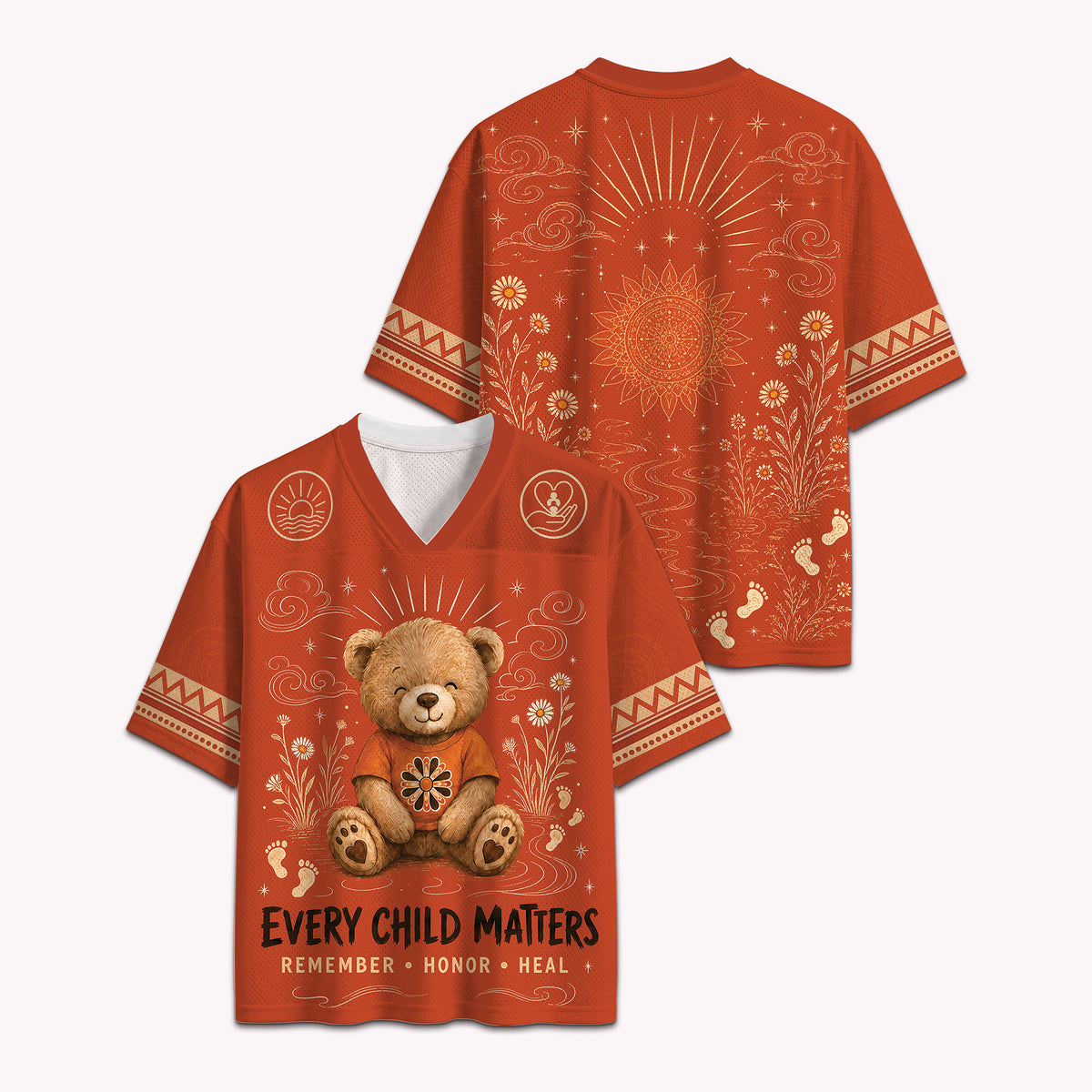 Every Child Matters Jersey, Orange Day Shirt, Indigenous Awareness Oversized Mesh Jersey , Remember Honor Heal