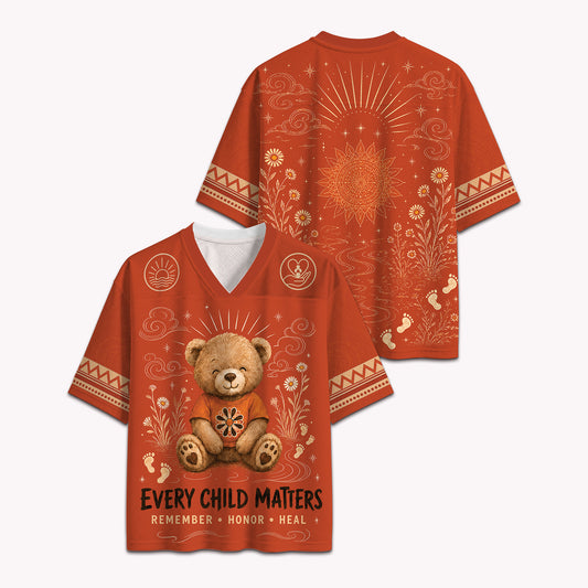 Every Child Matters Jersey, Orange Day Shirt, Indigenous Awareness Oversized Mesh Jersey , Remember Honor Heal