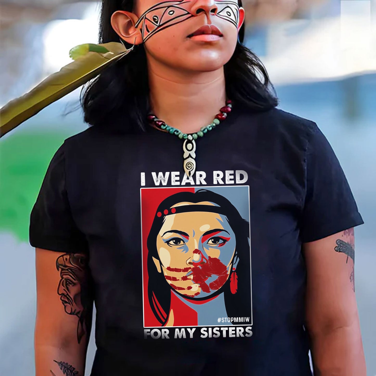 MMIW I Wear Red For My Sister Woman Red Hand All Sizes Unisex T-Shirt/Hoodie/Sweatshirt