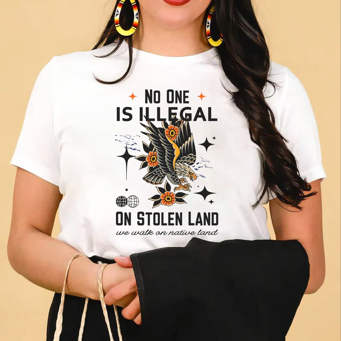 NO ONE IS ILLEGAL ON STOLEN LAND. WE WALK ON NATIVE LAND Style 11 - One Sides