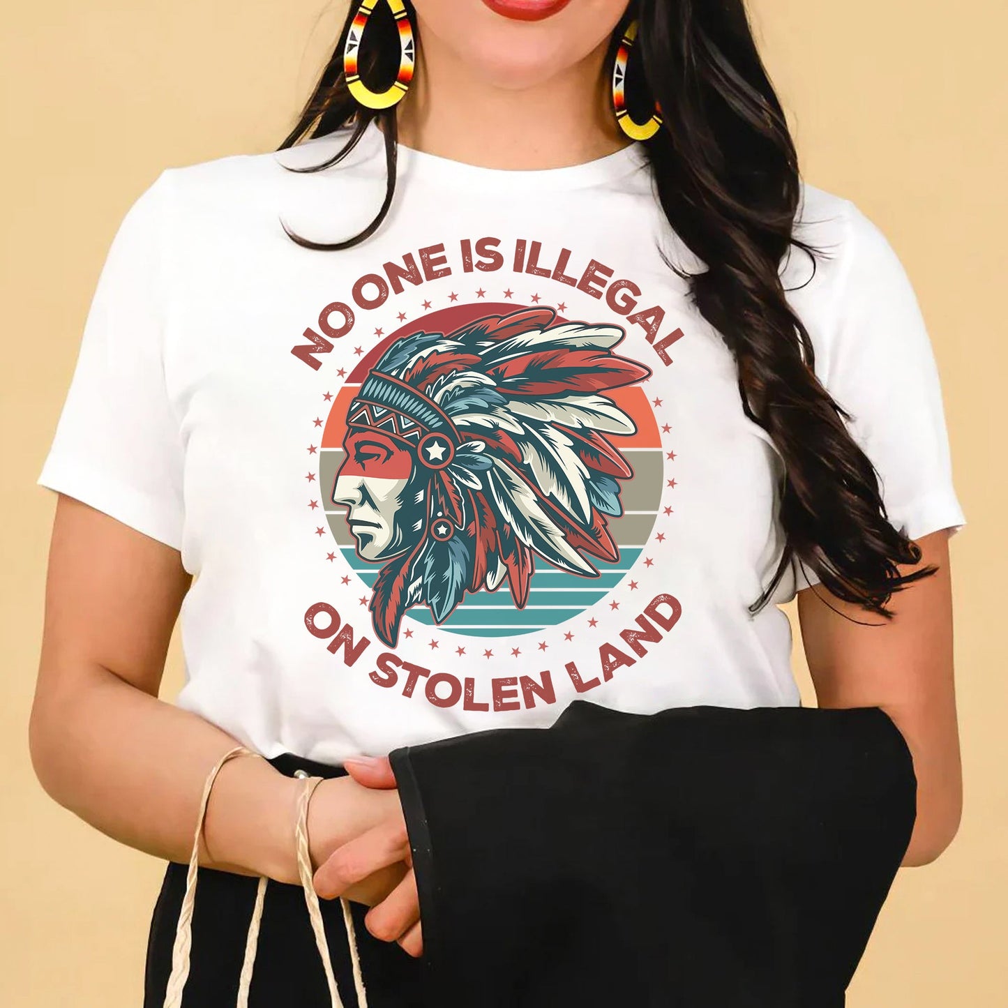 NO ONE IS ILLEGAL ON STOLEN LAND Style 13 - One Sides