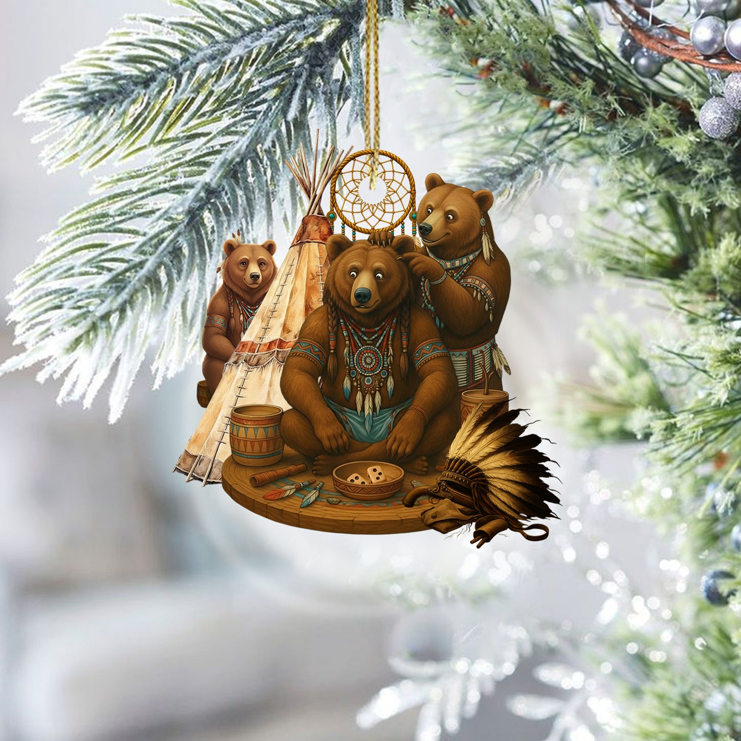Tribal Bear Family - Unique Christmas Gift Decor Flat Acrylic