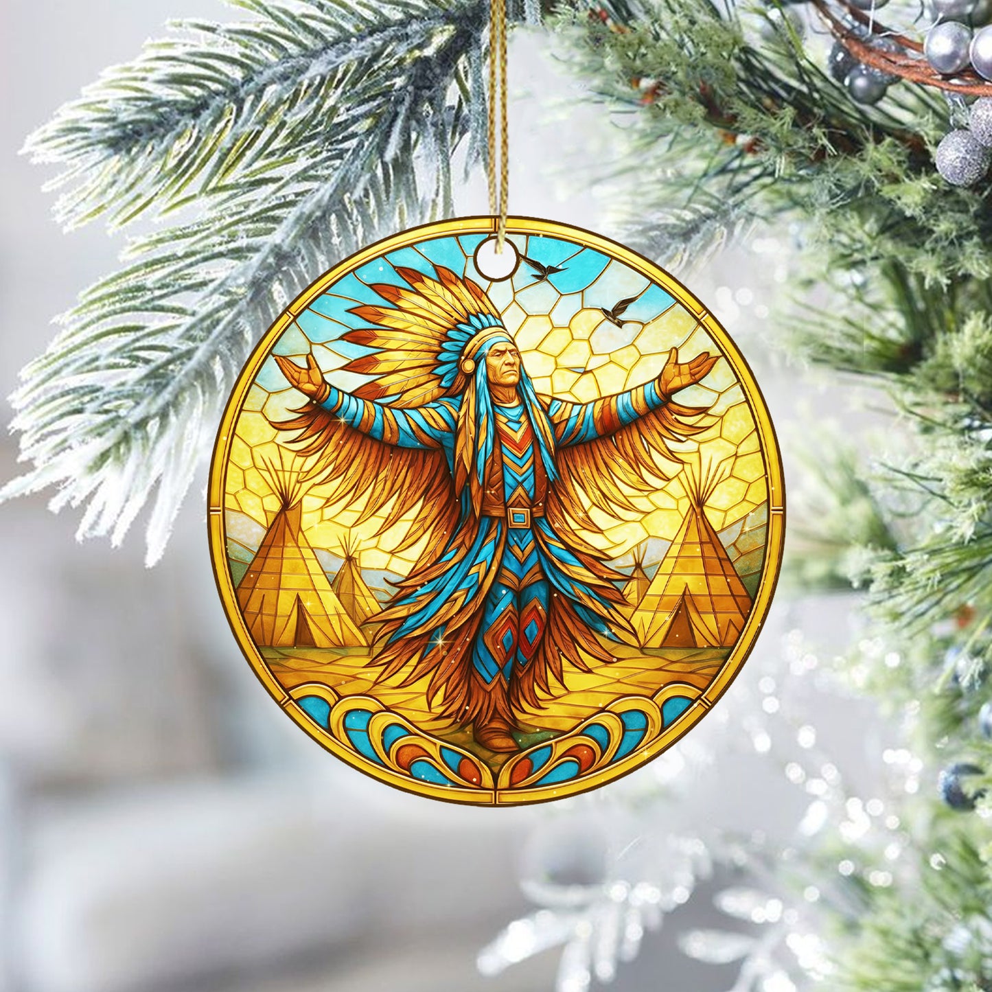 Wings of the Chief – A Native Heritage Ornament  Acrylic  Honoring Courage, Faith, and Connection to the Earth