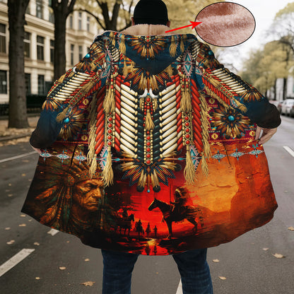Native Chief of the Plains – Courage Beneath the Red Sky