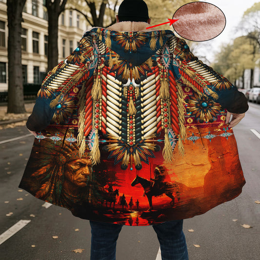 Native Chief of the Plains – Courage Beneath the Red Sky