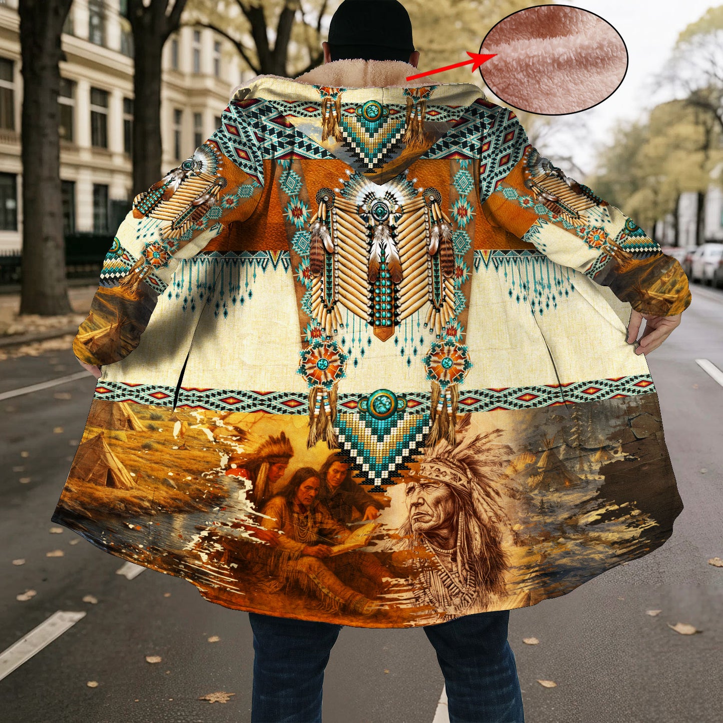 Native Tribal Council Dream Cloak – Wisdom and Unity in Earth Tones