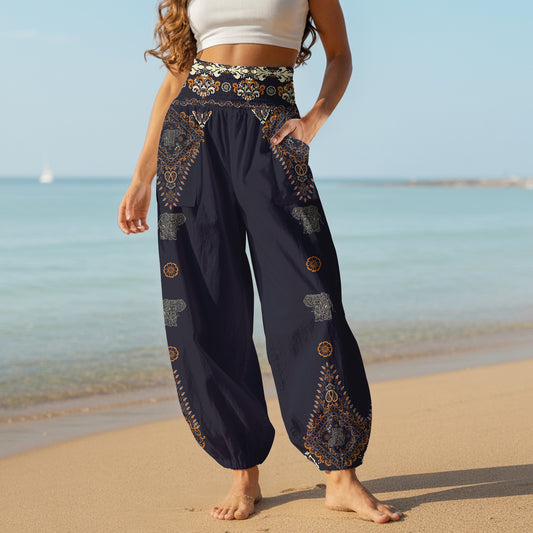 Elephant Vibe Harem Pants – Boho Yoga Pants with Pockets 15