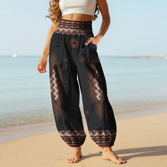 Boho Print Harem Pants – Yoga Boho Clothes with Pockets