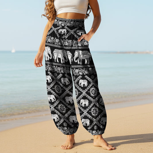 Elephant Harem Pants –  Yoga Boho Clothes with Pockets 18