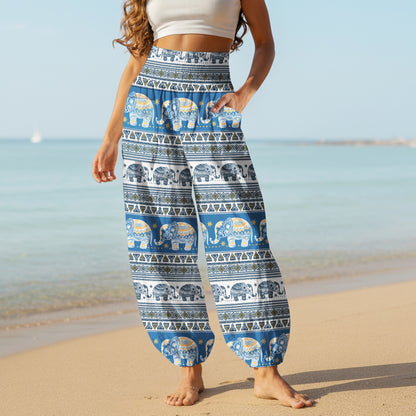 Elephant Vibe Harem Pants – Boho Yoga Pants with Pockets 01