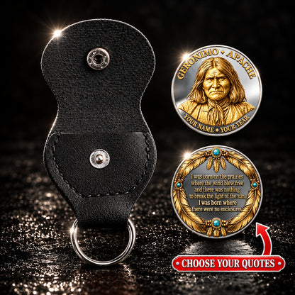 Geronimo Native American Medallion, Apache Historical Coin, Custom Name & Year Collectible