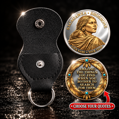 Sacagawea Inspirational Quote Coin, Native American History Keepsake, Personalized Gift for Coin Collectors