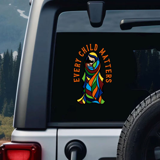 Every Child Matters Mother & Child - Native American Car Decal Vinyl Sticker
