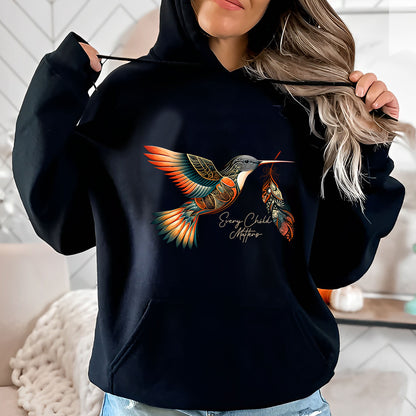 Every Child Matters Orange Hummingbird Feather Shirt And Indigenous Awareness Tee - Two Sides