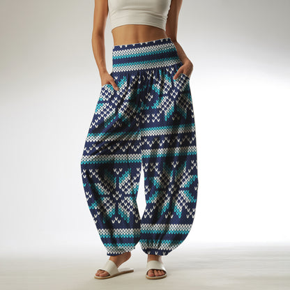Pattern Harem Pants – Blue Styles