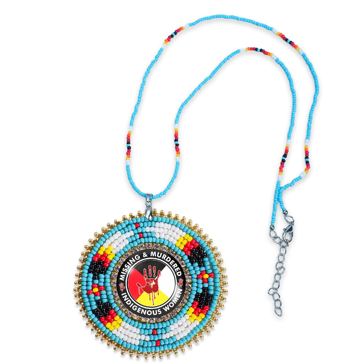 MMIW Handmade Beaded Wire Necklace Pendant For Women With Native American Style