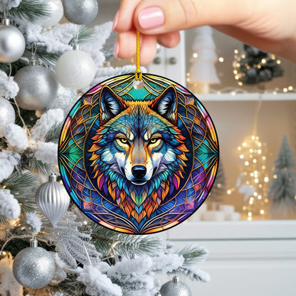 Rainbow Wolf - Tribal Spirit Animal - Unique Christmas Gift Decor Flat Acrylic