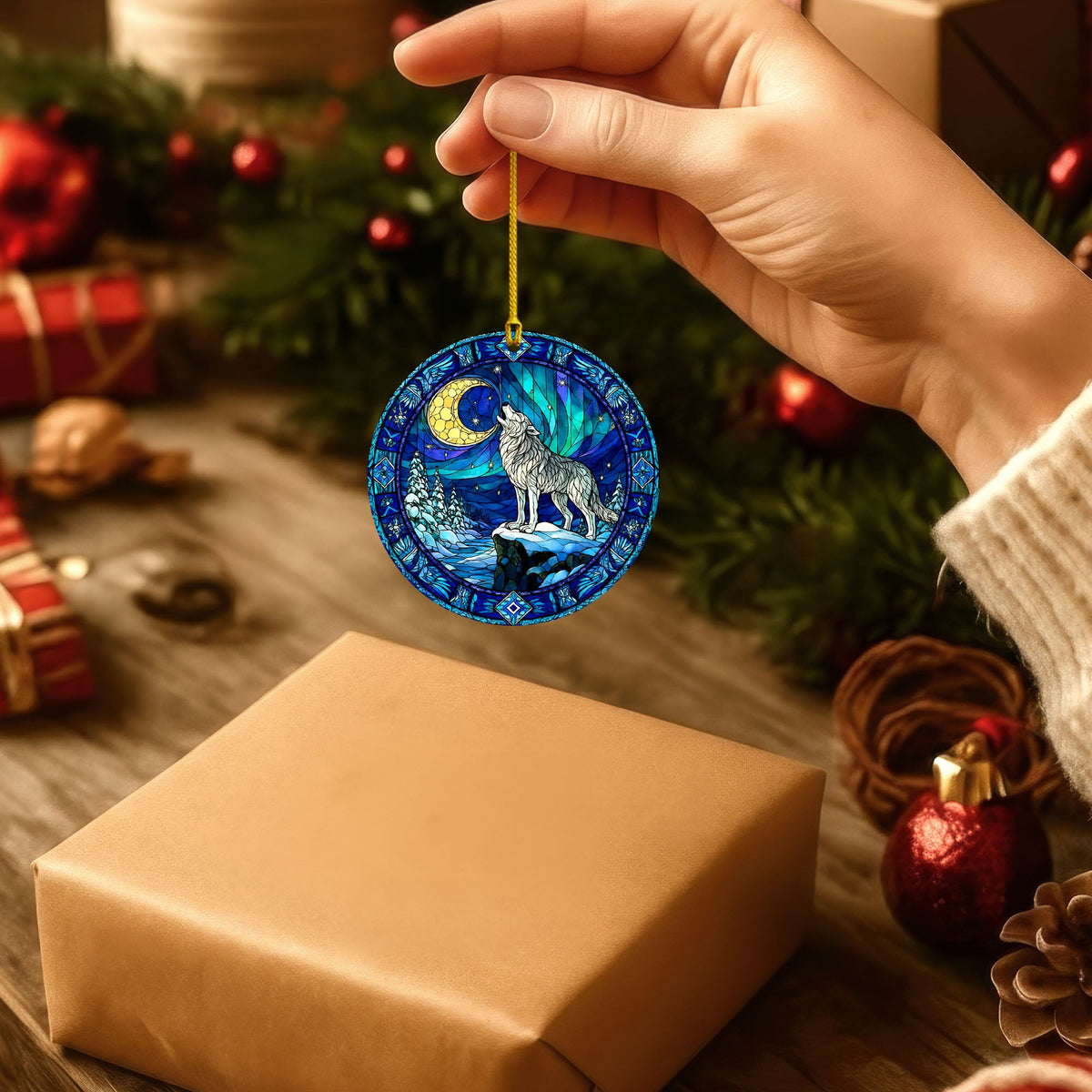 Howling Wolf Style Moonlit Forest - Unique Christmas Gift Decor Flat Acrylic