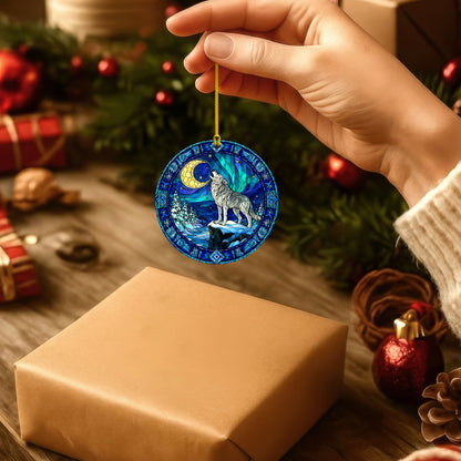 Howling Wolf Style Moonlit Forest - Unique Christmas Gift Decor Flat Acrylic