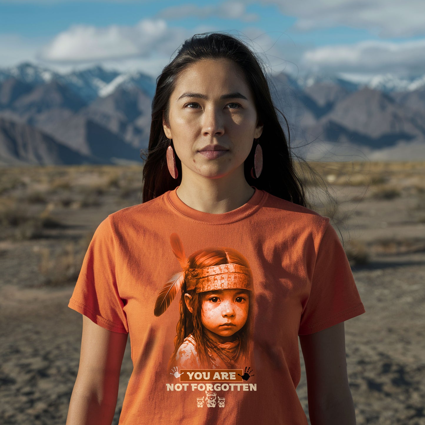2 Sided T-Shirt "Every Child Matters - You Are Not Forgotten and  I Wear Orange For The 215 Stolen Children" - Two Sides